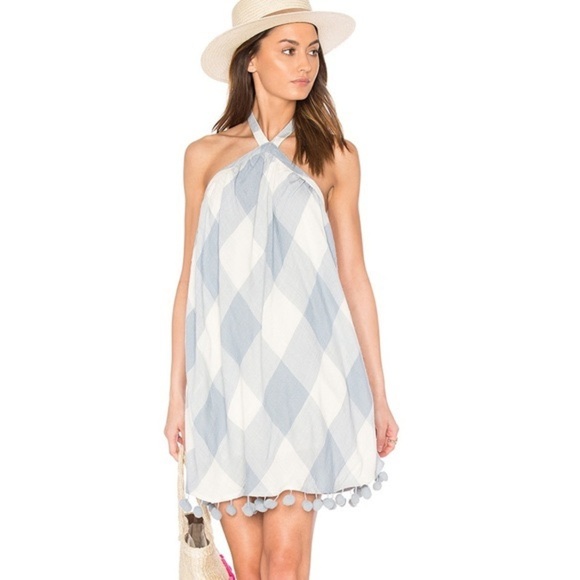 [Tularosa] Halter Gingham Pom Pom Dress - Picture 7 of 16